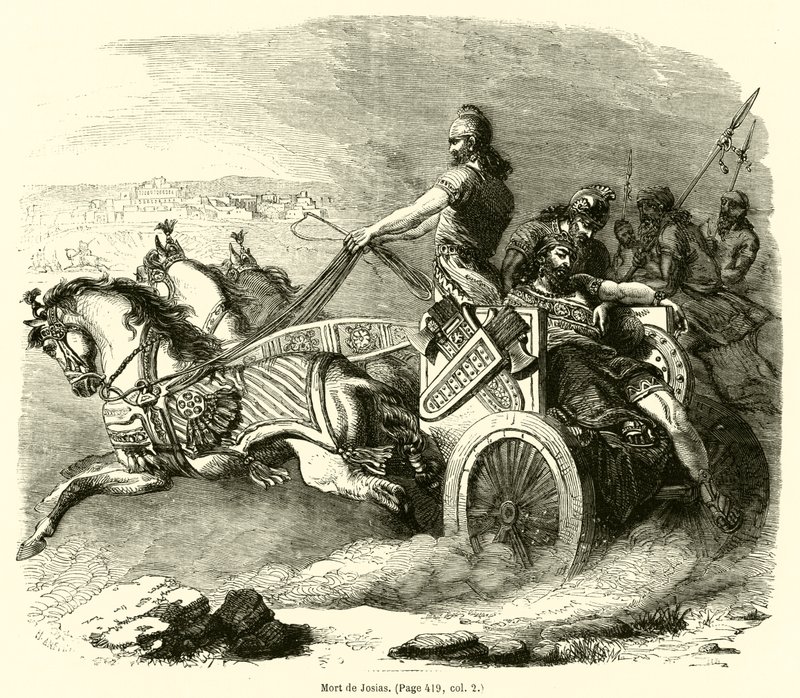 Mort de Josias (gravura) de French School