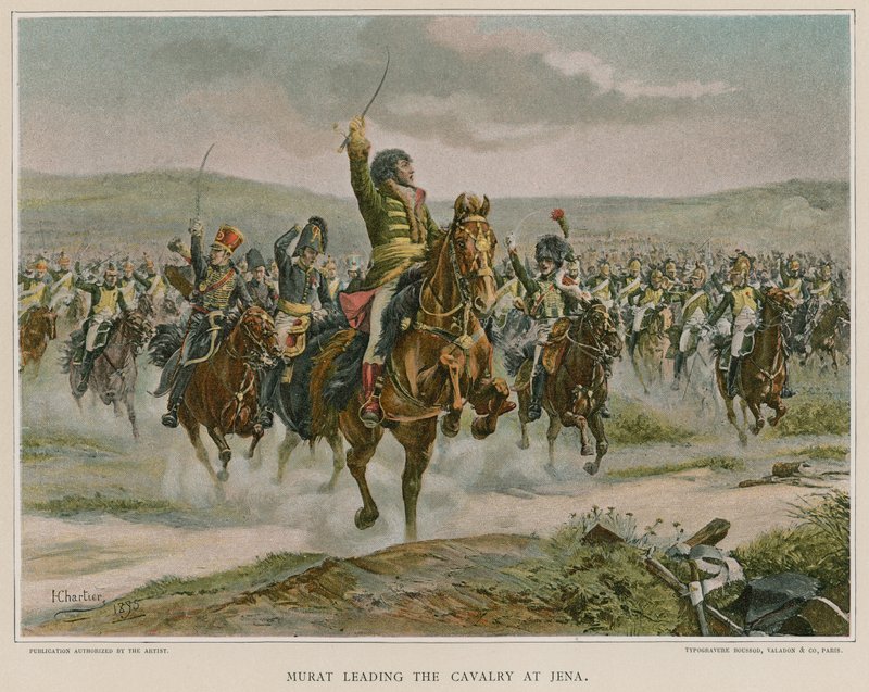 Murat liderando a cavalaria em Jena de French School