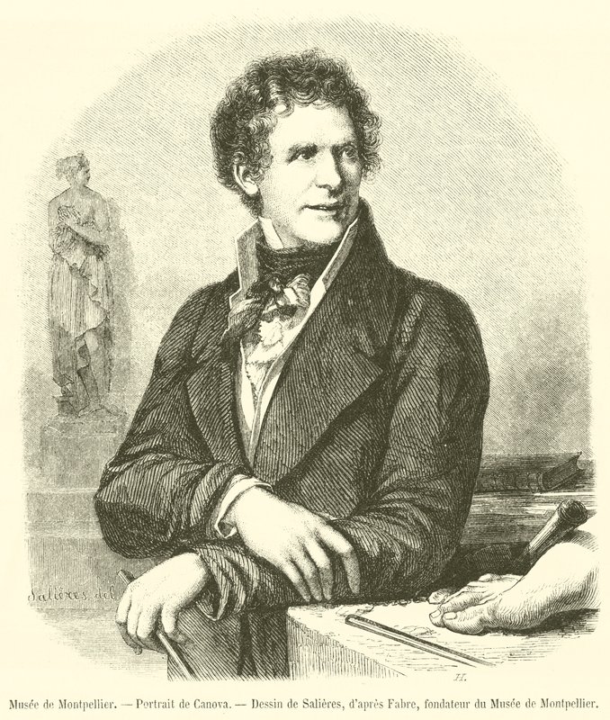 Musee de Montpellier, Retrato de Canova (gravura) de French School