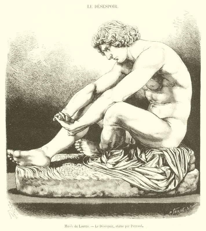 Musee du Louvre, Le Desespoir (gravura) de French School