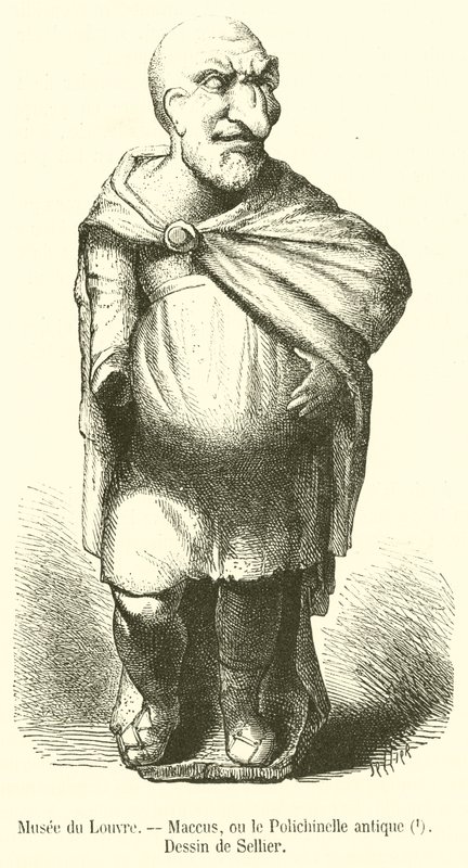 Musee du Louvre, Maccus, ou a antiga Polichinelle (gravura) de French School