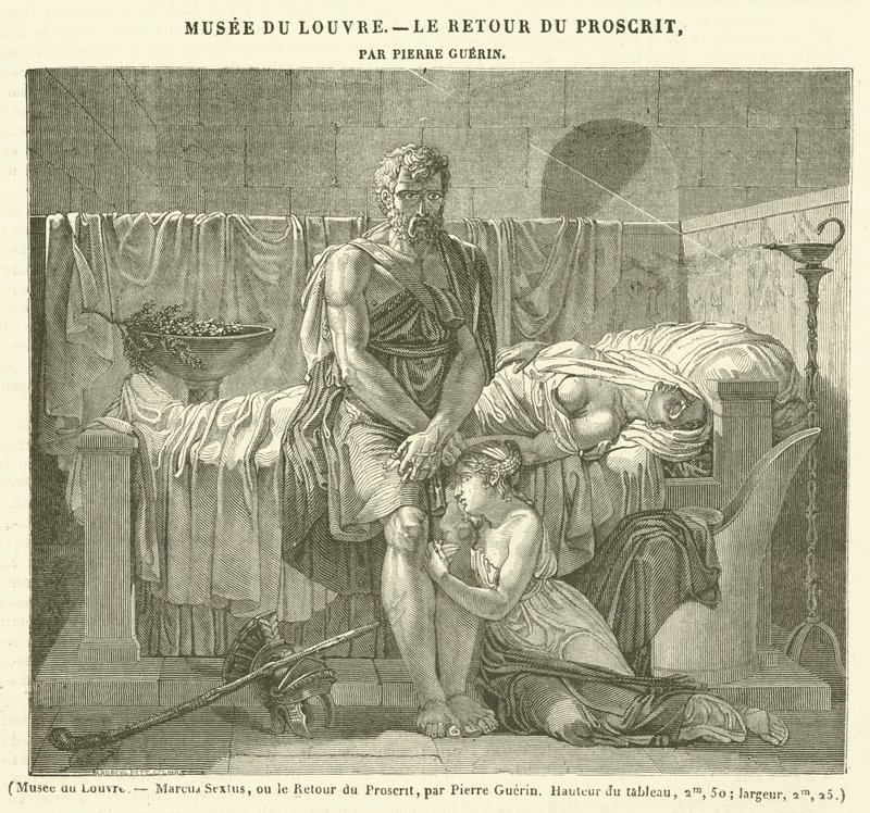 Musee du Louvre, Marcus Sextus, ou o Retorno do Pária (gravura) de French School