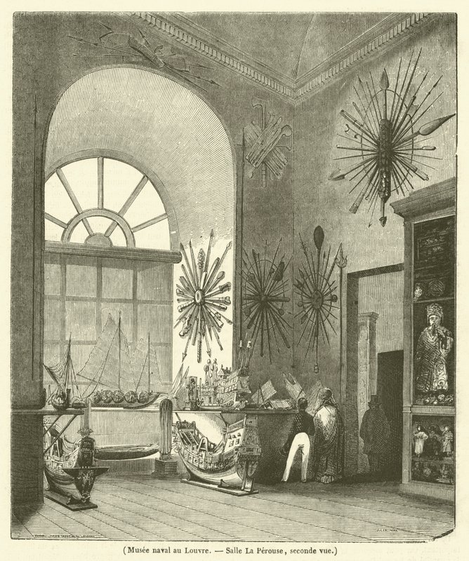 Museu Naval do Louvre, sala La Perouse, segunda vista (gravura) de French School