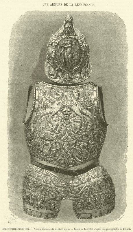 Museu Retrospectivo de 1865, armadura italiana do século XVI (gravura) de French School