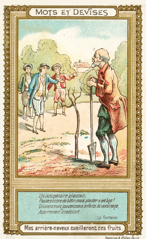 Os meus sobrinhos-avós vão colher estes frutos (chromolitho) de French School