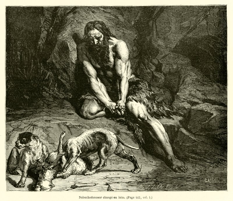 Nabuchodonosor mudança e bete (gravura) de French School