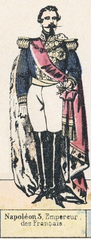 Napoleão 3, Imperador dos Franceses (gravura colorida) de French School