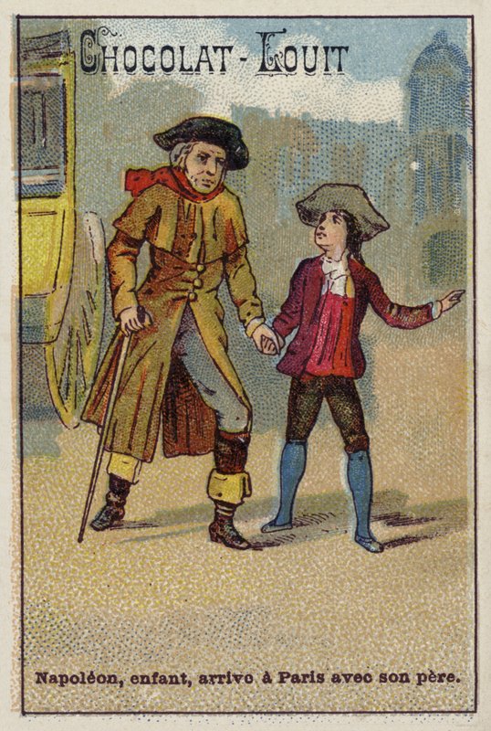 Napoleão chega a Paris quando criança com seu pai de French School