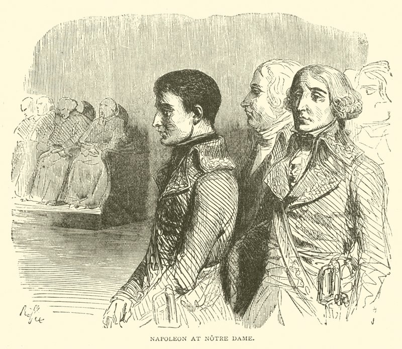 Napoleão em Notre Dame (gravura) de French School
