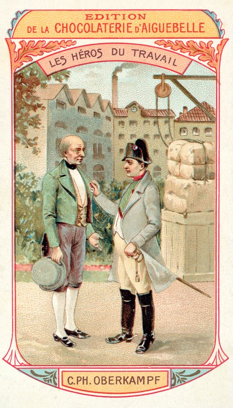 Napoleão premiando a Legião de Honra ao industrial francês Christophe-Philippe Oberkampf, 1806 de French School