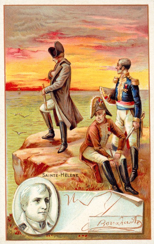 Napoleão em exílio em Santa Helena (chromolitho) de French School