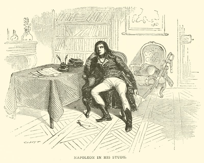 Napoleão em seu estudo (gravura) de French School