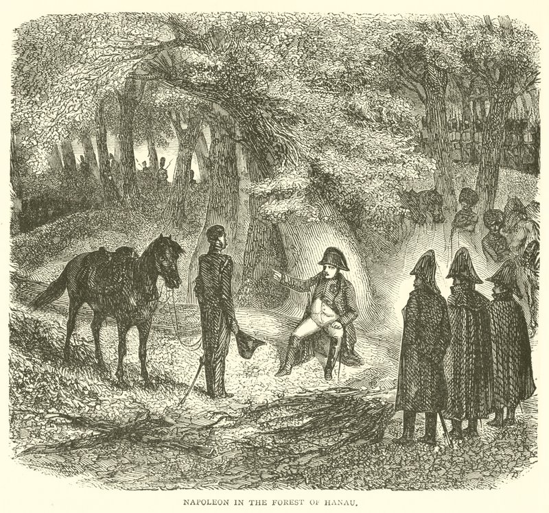 Napoleão na floresta de Hanau (gravura) de French School