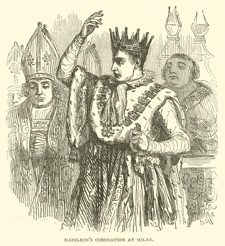A Coroação de Napoleão em Milão (gravura) de French School