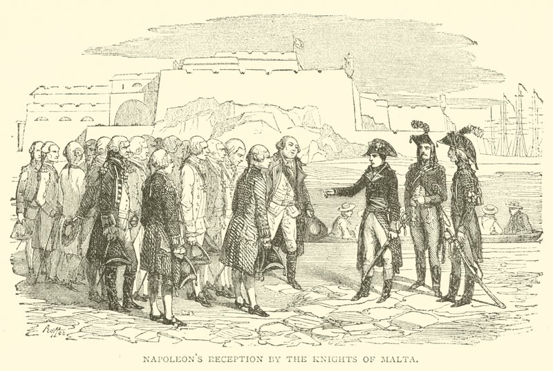 Recepção de Napoleão pelos Cavaleiros de Malta (gravura) de French School