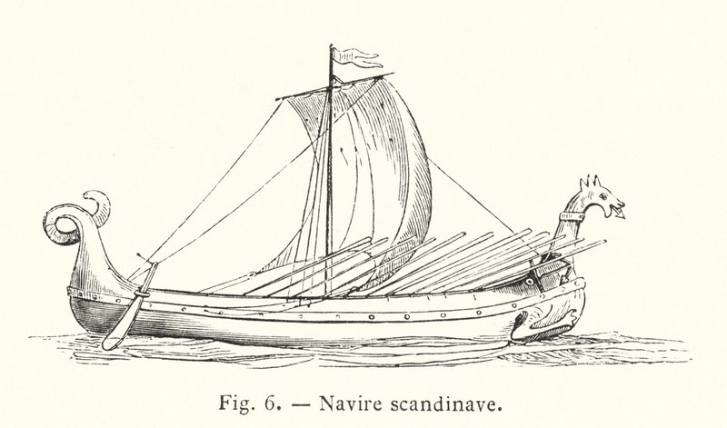 Navio escandinavo (gravura) de French School