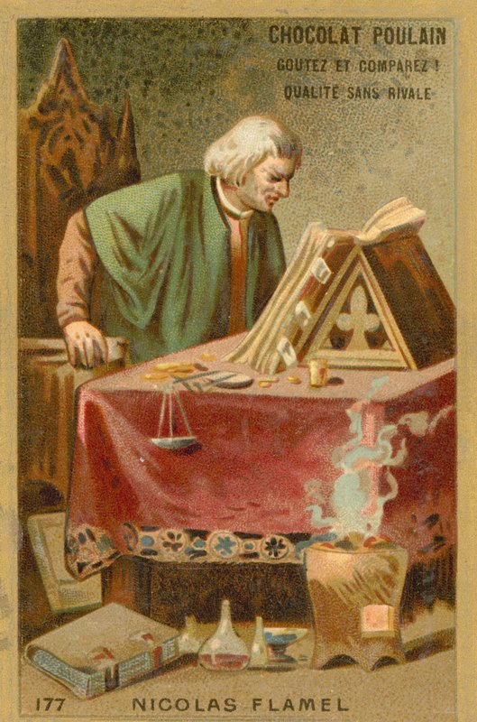 Nicolas Flamel, escrivão francês e vendedor de manuscritos de French School