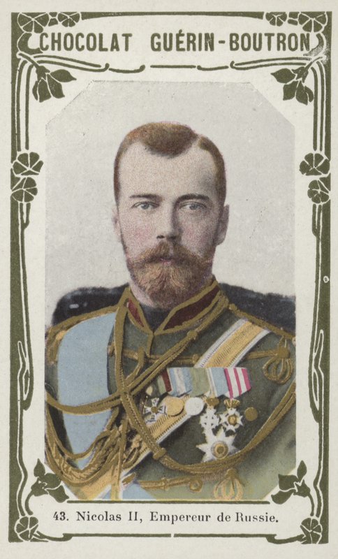 Nicolau II, imperador da Rússia (foto colorida) de French School