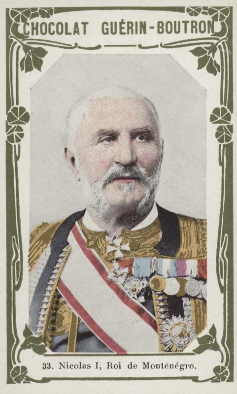 Nicolas I, rei de Montenegro (foto colorida) de French School