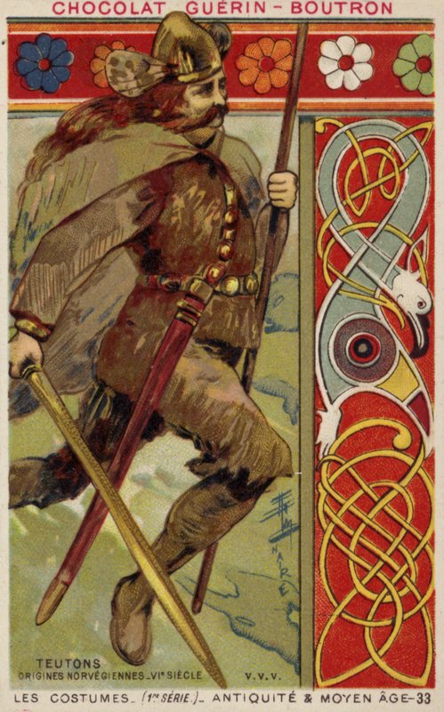 Traje de viking norueguês, século 6 de French School