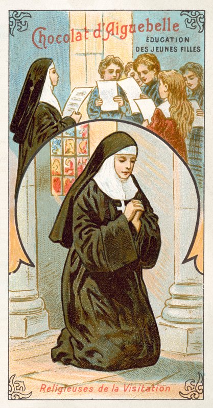 Monjas da Ordem da Visitação de Santa Maria (chromolitho) de French School