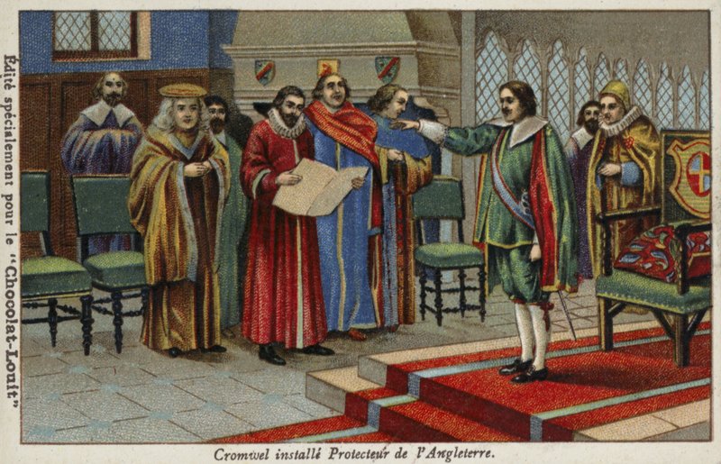 Oliver Cromwell nomeado Lord Protector da Commonwealth, 1653 de French School