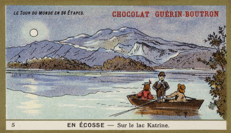 Em Loch Katrine, Escócia (chromolitho) de French School