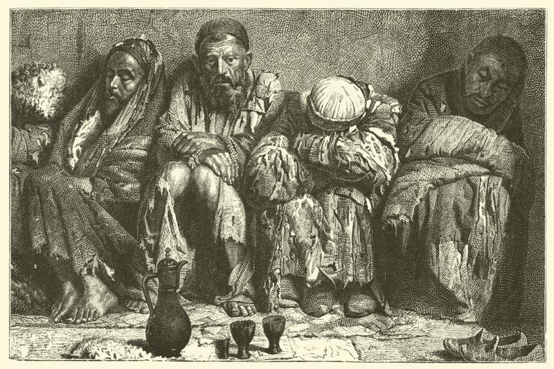 Viciados em ópio (gravura) de French School