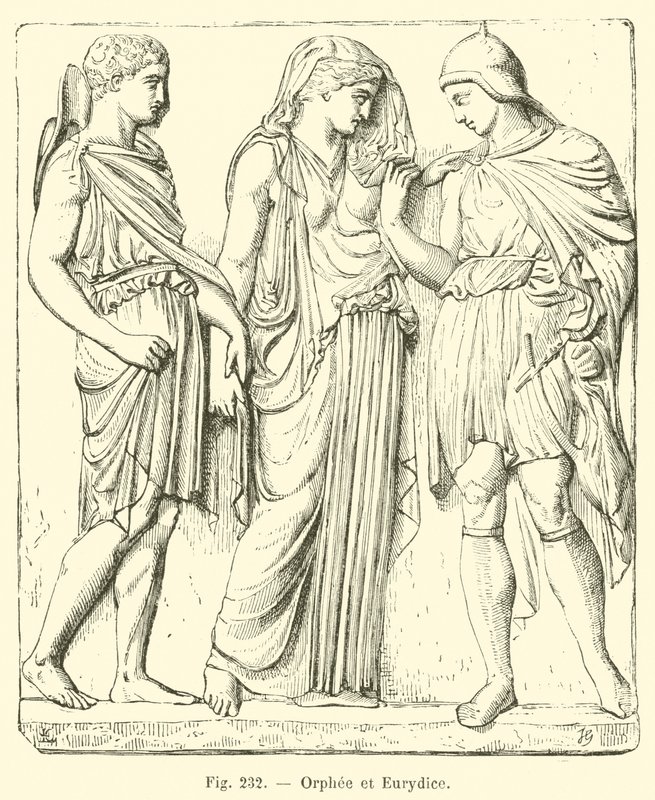 Orphee et Eurydice (gravura) de French School