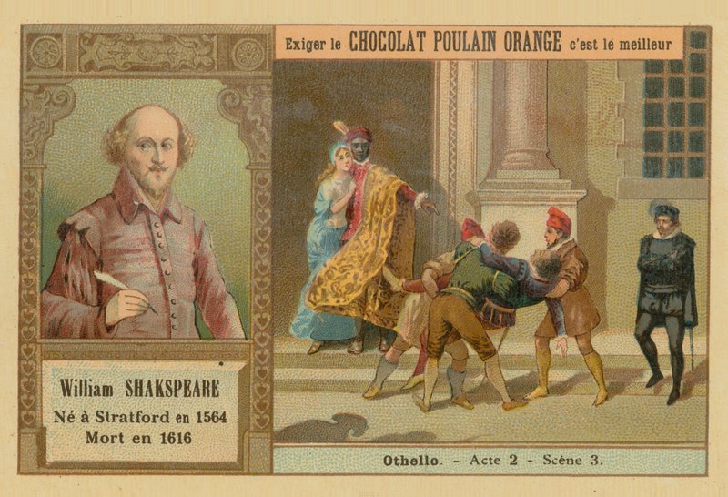 Otelo, cartão de comércio de laranja de potro de chocolate de French School