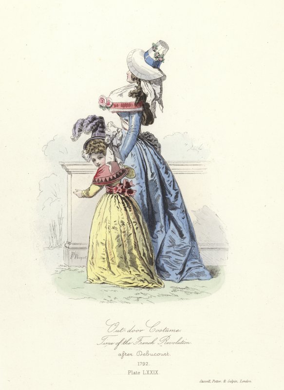 Traje ao ar livre, época da Revolução Francesa de French School