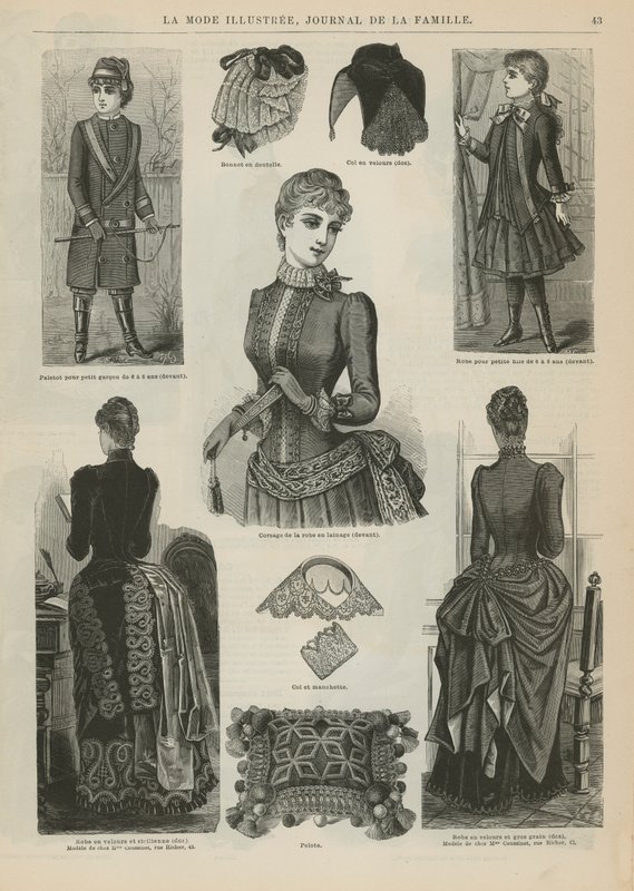 Página de La Mode Illustree, 1885 de French School