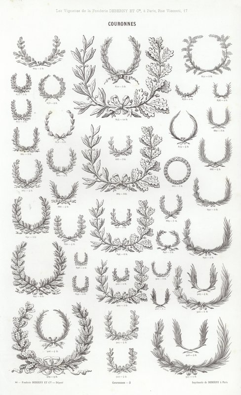 Página de Vignettes Typographiques (gravura) de French School