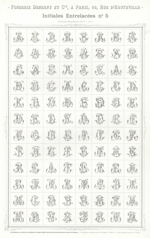 Página de Vignettes Typographiques (gravura) de French School