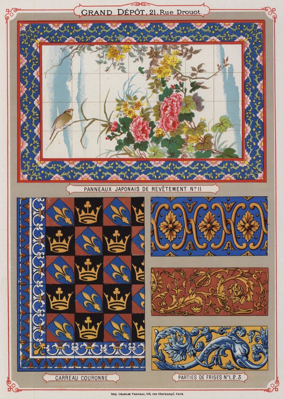 Página do catálogo do Grand Depot de Porcelaines, Faiences et Verreries (cor litho) de French School