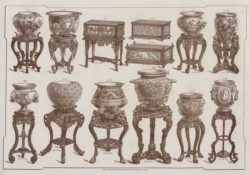 Página do catálogo do Grand Depot de Porcelaines, Faiences et Verreries (cor litho) de French School