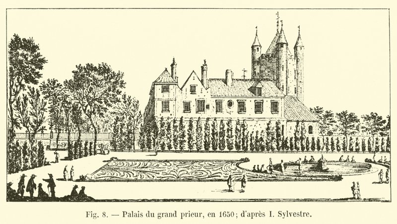 Palácio do Grão Prior, em 1650; dapres eu Sylvester de French School