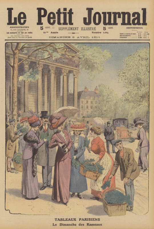 Domingo de Ramos em Paris (cor litho) de French School