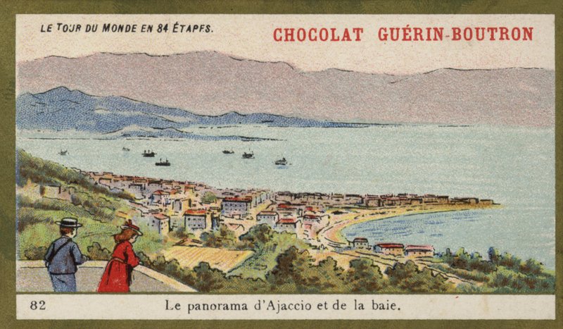 Panorama de Ajaccio e a baía (chromolitho) de French School