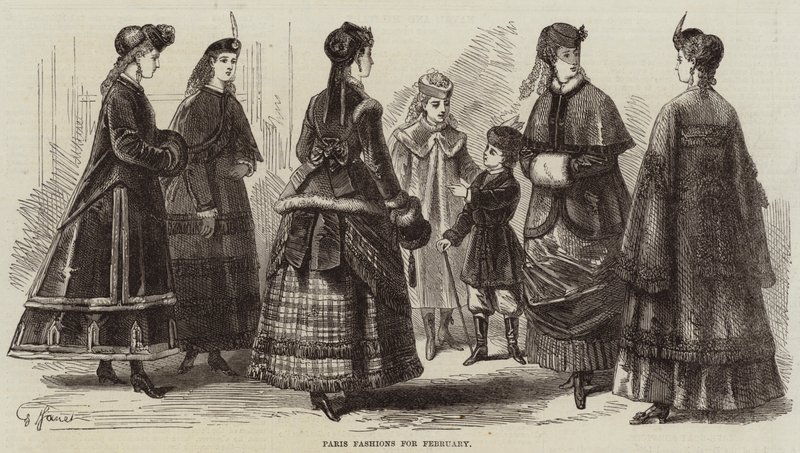 Paris Fashions para fevereiro (gravura) de French School