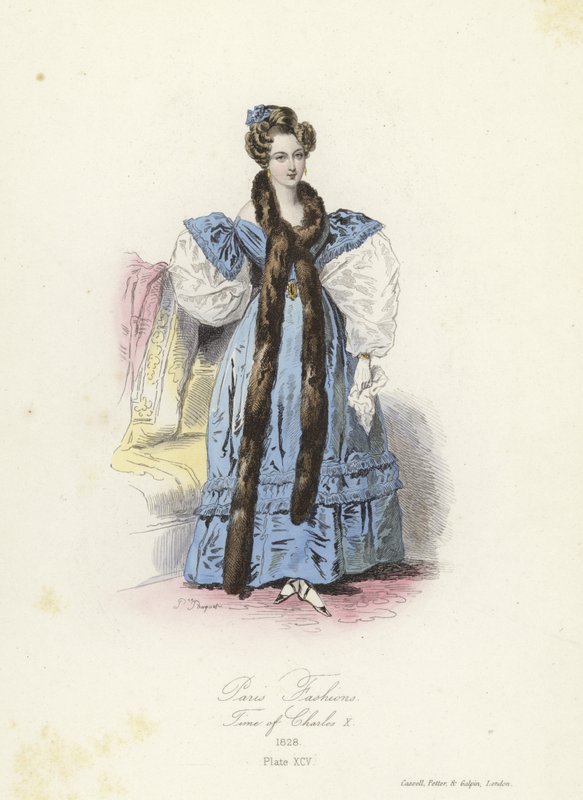 Modas de Paris, época de Carlos X da França de French School