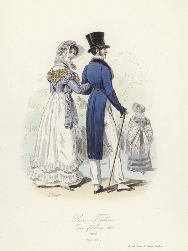 Modas de Paris, época de Luís XVIII de French School
