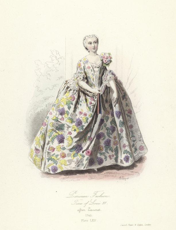 Modas parisienses, época de Luís XV de French School
