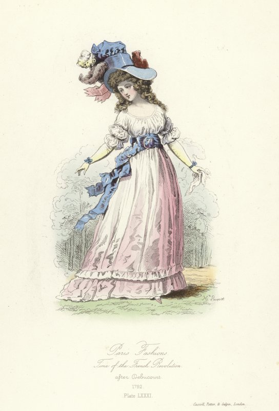 Modas parisienses, época da Revolução Francesa de French School