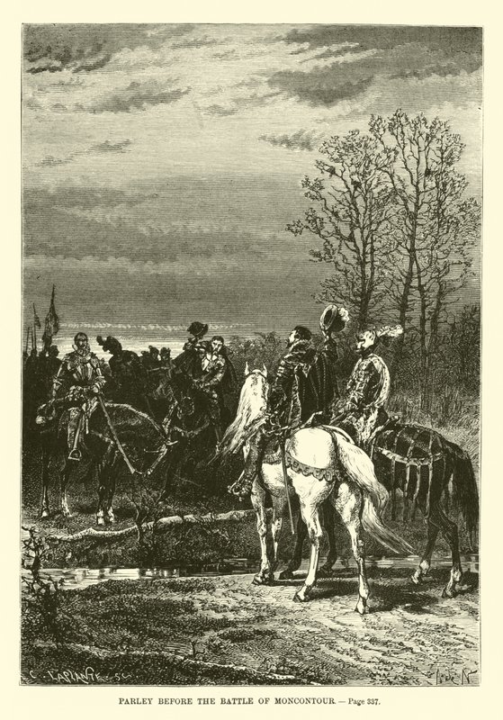 Parley antes da Batalha de Moncontour de French School