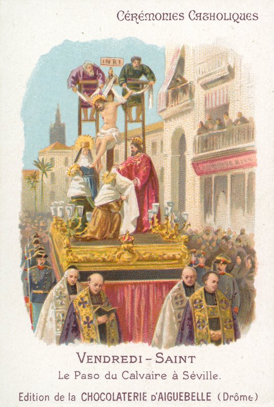 Paso do Calvário, Sexta-feira Santa, Sevilha (chromolitho) de French School