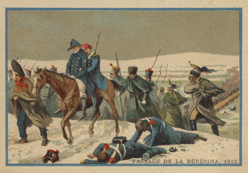 Passagem do Berezina em 1812 de French School