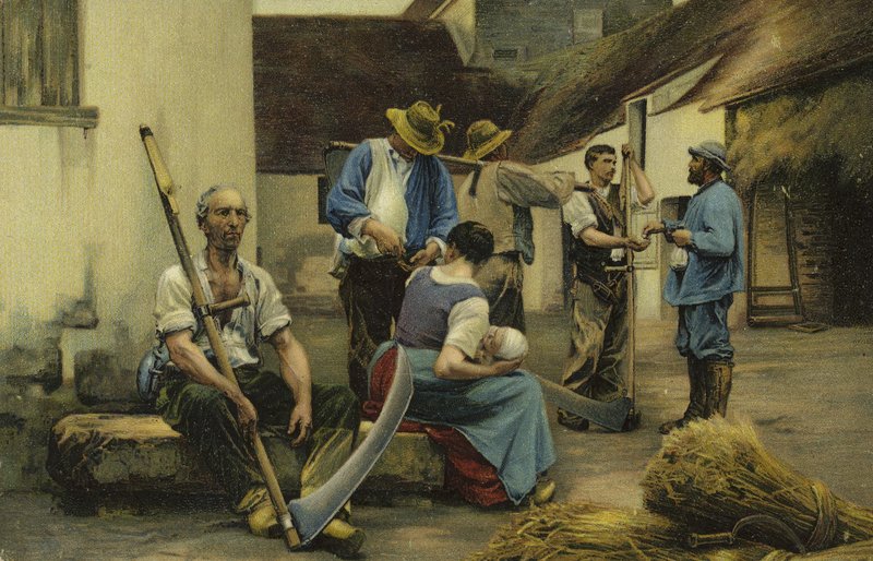 Pagando as colheitadeiras de French School