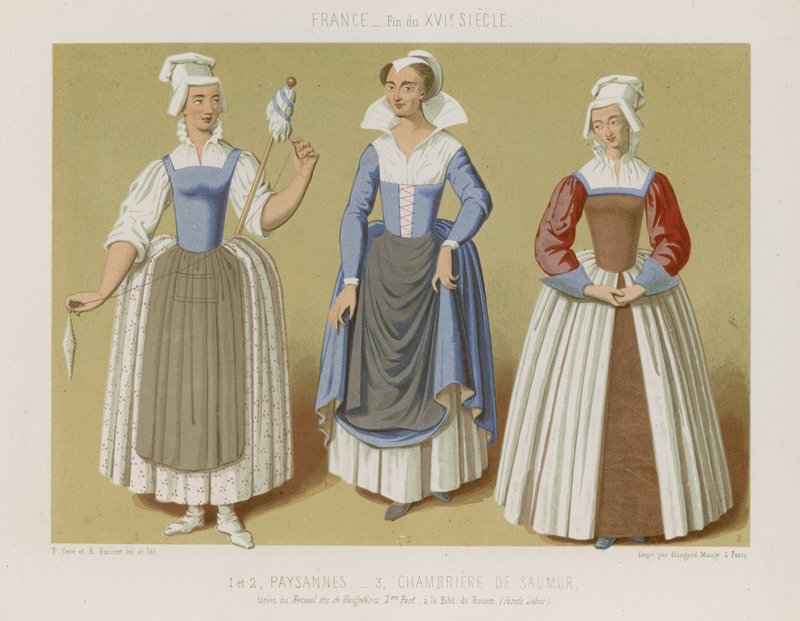 Camponês e as camareiras de Saumur de French School