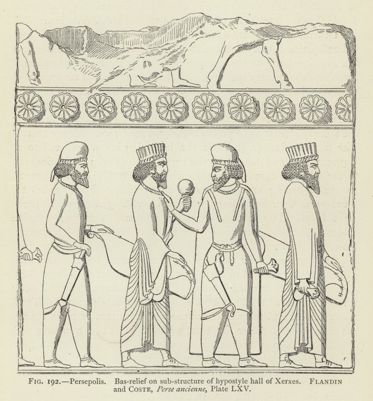 Persépolis, Baixo-relevo na sub-estrutura do salão hipostilo de Xerxes de French School